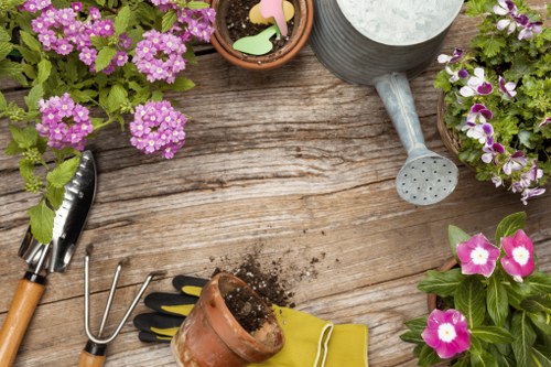 Landscape gardening features in a Hampton Wick outdoor space